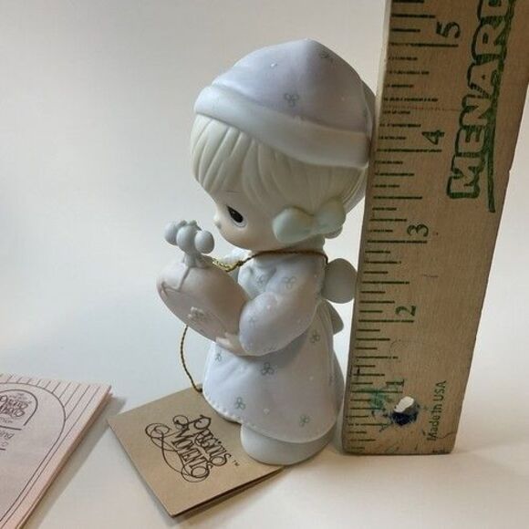 VTG NWB Enesco Precious Moments Figurine Time To Wish You A Merry Christmas - Picture 5 of 14